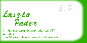 laszlo pader business card